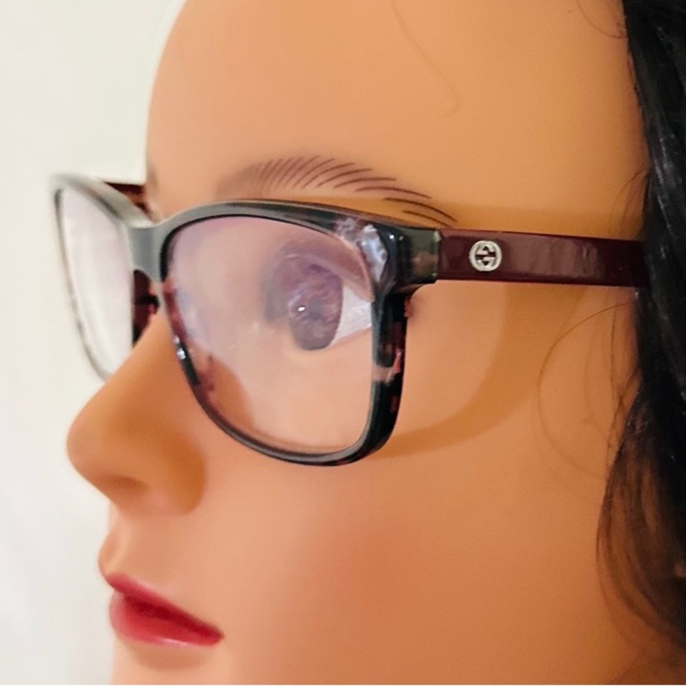 Gucci glasses eyeglasses designer luxury fashion authentic brown red gg logo - Picture 9 of 13
